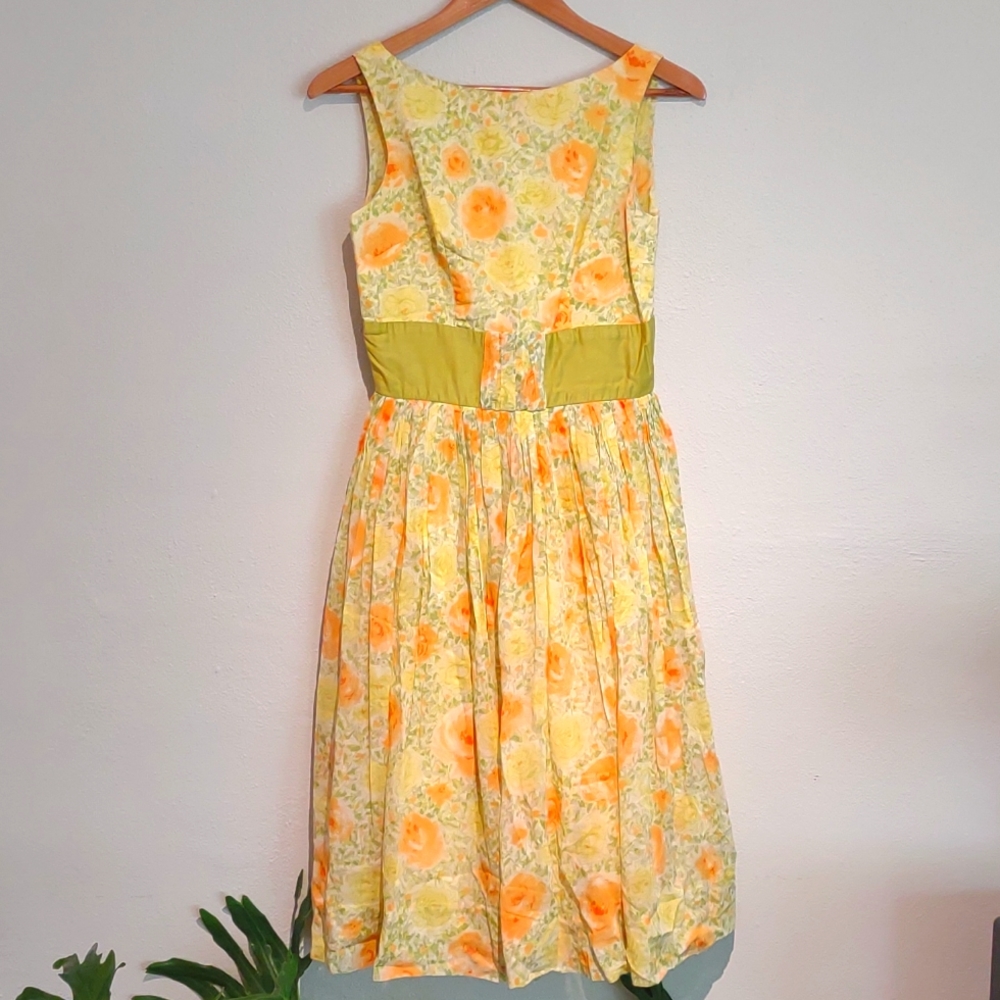 Carol Craig Vintage 50s Midi Floral Dress